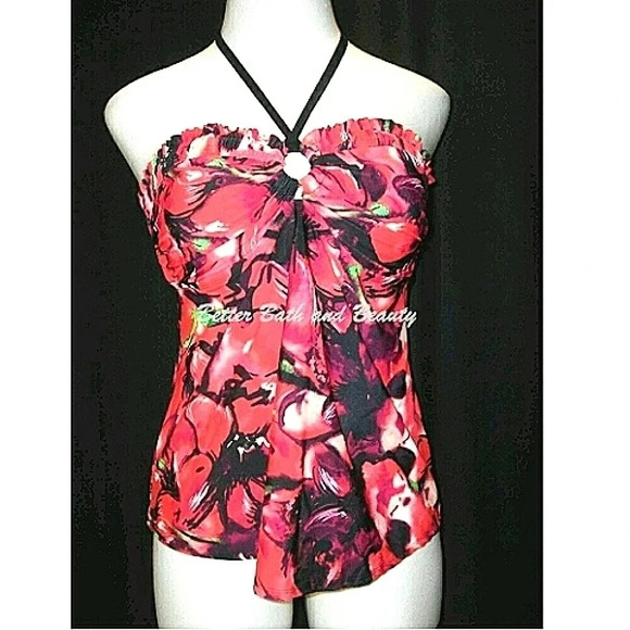 Liz Lange Target Maternity Keyring Halter Tankini Swim Suit Pregnancy Top NWOT - Picture 1 of 4